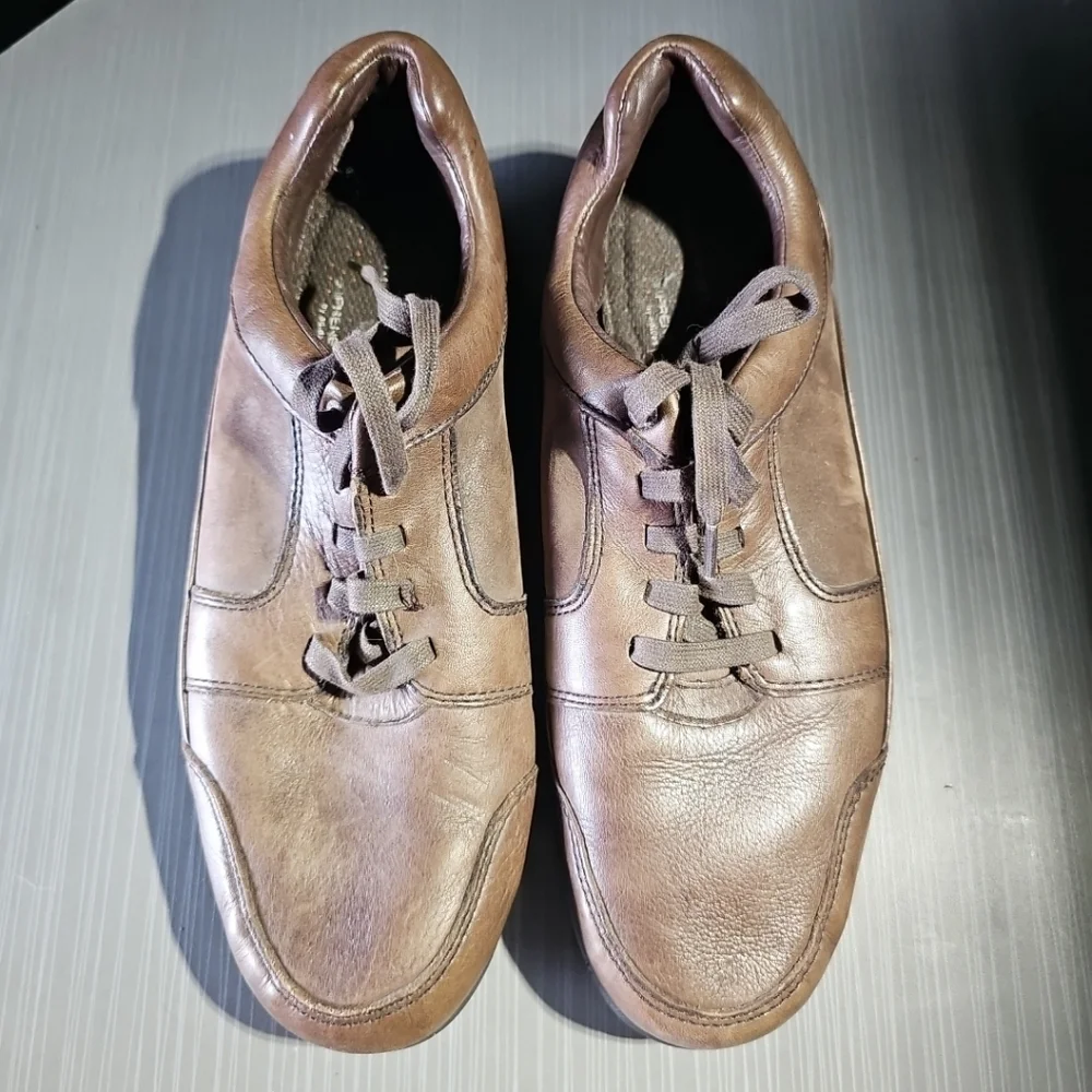 Rockport Adidas Adiprene Brown Leather Comfort Shoes Men's 9.5M Good PreOwned‎